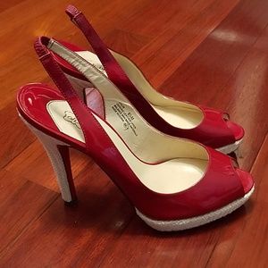 3 for $30 ♡♡♡ Oh...Deer! Red bottom, open toe sling back heels